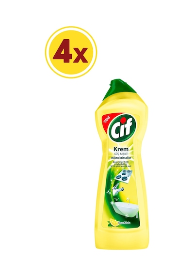 Cif Krem Yüzey Temizleyici Limon Kokulu 4 x 750 ML
