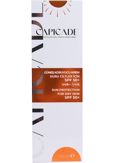 Capicade SPF 50+ Kuru Ciltler İçin Koruyucu Güneş Kremi 100 ML