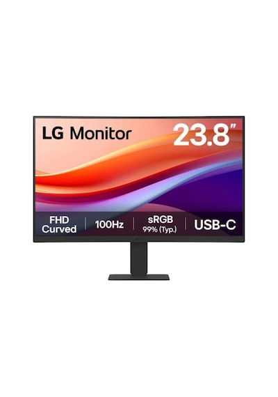 23.8 Lg 24u421a-b Va 5ms 100hz Usb-c Hdmı Fhd 1920x1080 Curved Vesa Sıyah