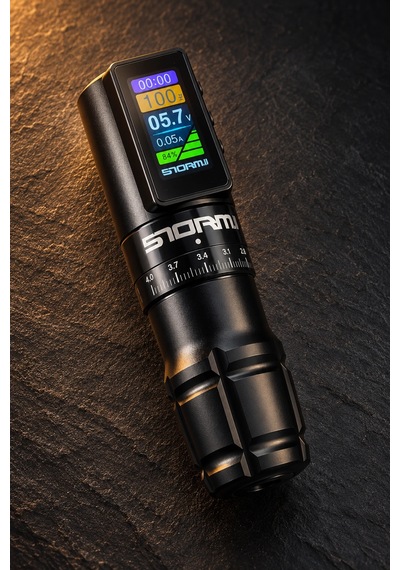 Storm 2 Black Kablosuz 7 Stroke Değişebilir Dövme Makinesi Seti - Premium Dövme Seti