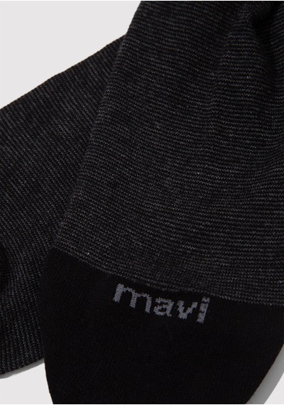 Mavi - Siyah Soket Çorap 092026-15903 Siyah