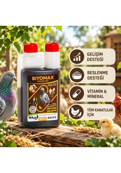 Biyomax Natural Mix 5-400 500 Ml Tüm Kanatlılar İçin Büyüme Gelişim Vitamin Ve Mineral Desteği