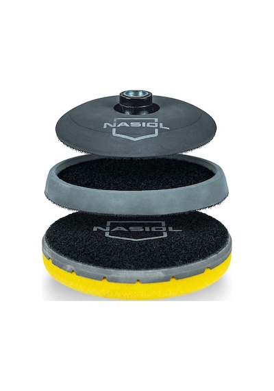 Nasiol Cırtlı Polisaj Tabanı-125/145mm-Araç Pasta Cila Polisaj Aplikatörü-Sünger ve Keçelerle Uyumlu