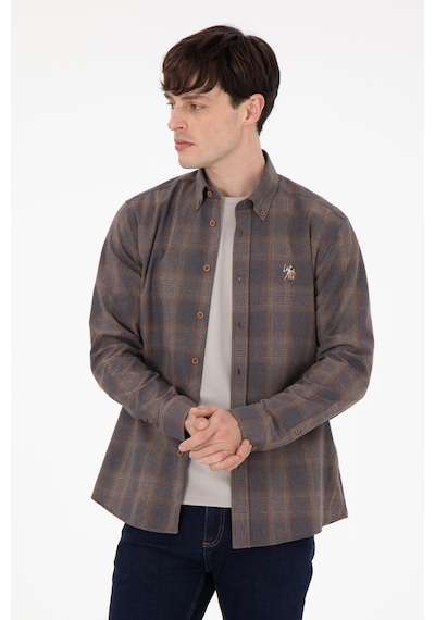 U.s. Polo Assn. Erkek Kahverengi Gömlek Desenli 50291383-vr029 Kahverengi
