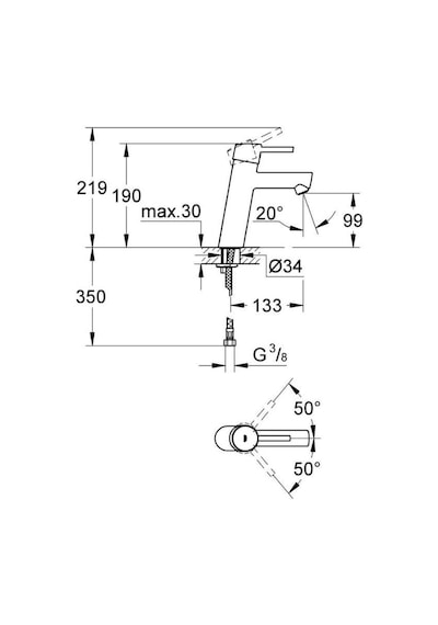 Grohe Concetto M-Boyut Lavabo Bataryası Krom 23451001