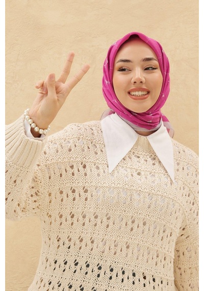 Silk Home Olinda Eşarp - Fuşya Gri - Fuşya Gri