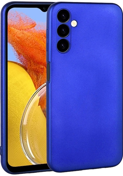 Noktaks - Samsung Galaxy Uyumlu M14 - Kılıf Mat Renkli Esnek Premier Silikon Kapak - Saks Mavi