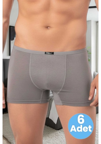Tezzgelsin Erkek Pamuklu 6'lı Modal Boxer Gri