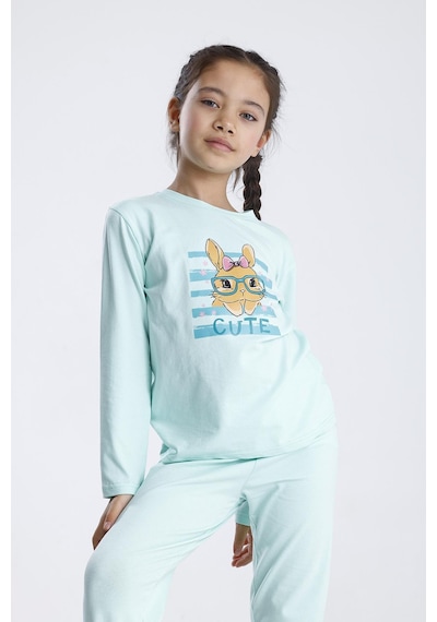 Baskılı Pijama Takımı Mint