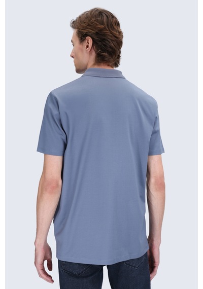 Hatemoğlu İndigo Regular Fit 100% Pamuk Polo Yaka Merserize Tişört Indigo