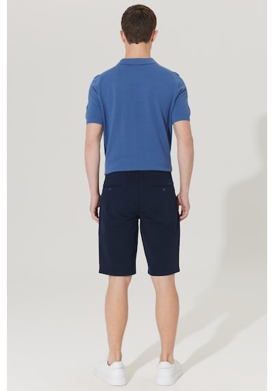 AC&Co / Altınyıldız Classics Erkek Lacı Slim Fit Dar Kesim Yan Cepli Chino  Şort Lacivert