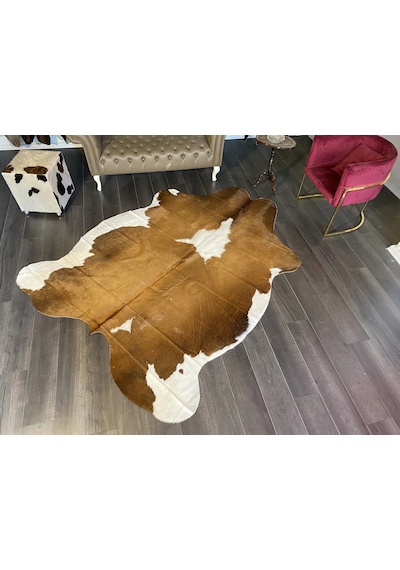 Hakiki Deri Dana Postu - Kahve Beyaz - 195 X 250 - 2250801000089