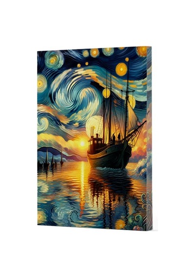 Van Gogh 2 - Gemi Çizgili Yan Boyamalı Defter Diğer