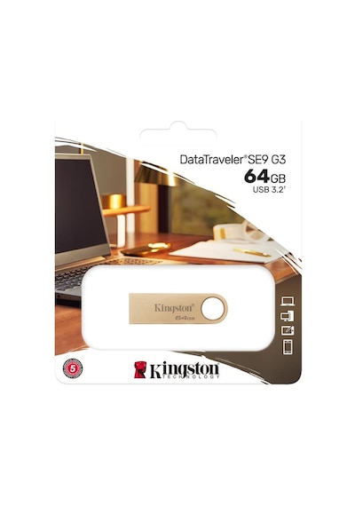 Kingston Dtse9g3-64gb 64gb 220mb-s Metal Usb 3.2 Gen 1 Datatraveler Se9 G3 Flash Bellek