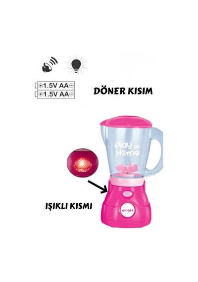 Sesli Işıklı Gerçek Fonksiyonlu Oyuncak Blender Seti Meyve Ve Bardak Aksesuarlı