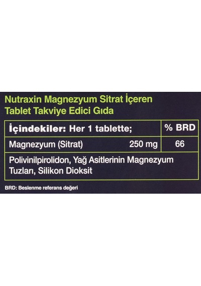 Tr Vitals Magnesium 250 Mg 60 Tablet Takviye Edici Gıda 2 Paketi