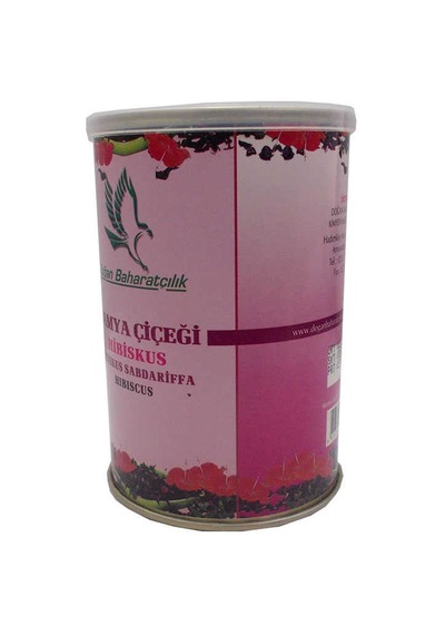 Afrika Bamya Çiçeği Hibiskus Mekke Ü Doğal 100 Gr Teneke Kutu