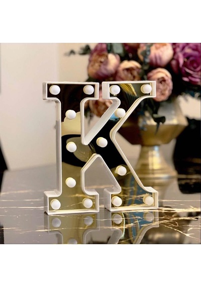 Dekoratif Led Işıklı 3d K Harfi Büyük Boy Organizasyon Doğum Günü