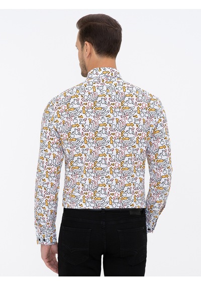 Cacharel Beyaz Slim Fit Uzun Kollu Gömlek 15841036