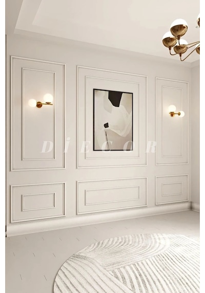 Diecor Boyanabilir Dekoratif Özel Hazır Kesim 4 Cm Ve 2.5 Cm Duvar Çıtası Bej 4 Cm Model:xa267