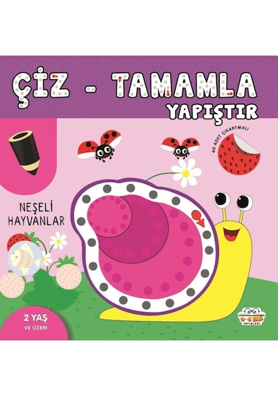 Çiz-tamamla-yapıştır Neşeli Hayvanlar