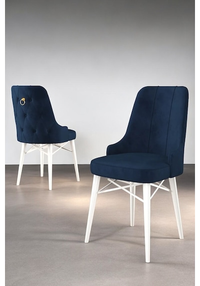 Familieconcept Zümra Serisi, Beyaz 80x132 Açılabilir Mdf Mutfak Masası Takımı 4 Adet Sandalye Lacivert Familieconcept Zümra Serisi, Beyaz 80x132 Açılabilir Mdf Mutfak Masası Takımı 4 Adet Sandalye Lacivert