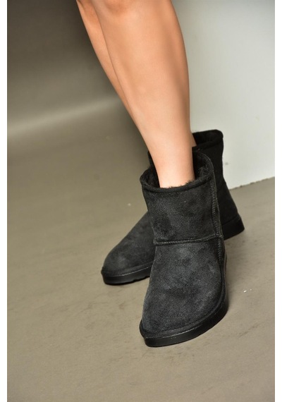 Fox Shoes R612026502 Siyah Süet İçi Tüylü Kadın Bot Siyah