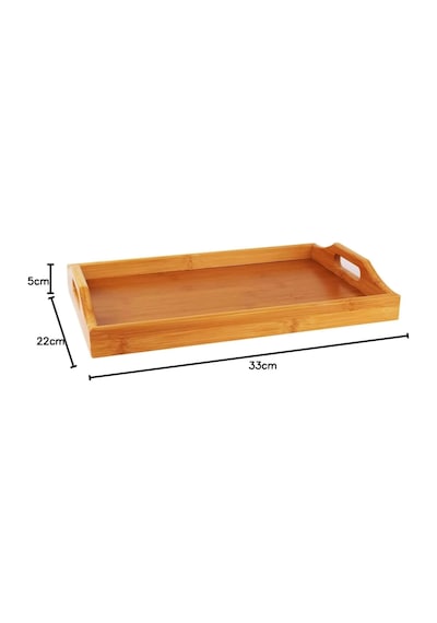 Bambu Dikdörtgen Sunum Tepsi 33x22x5 Cm, Sofra Tepsisi, Çay Tesisi, Bambu Daire Tepsi, Naturel