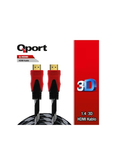 QPORT 10 Metre HDMI Kablo Altın Uç Örgülü 4K 3D  HDMI Kablo Q-HDMI10