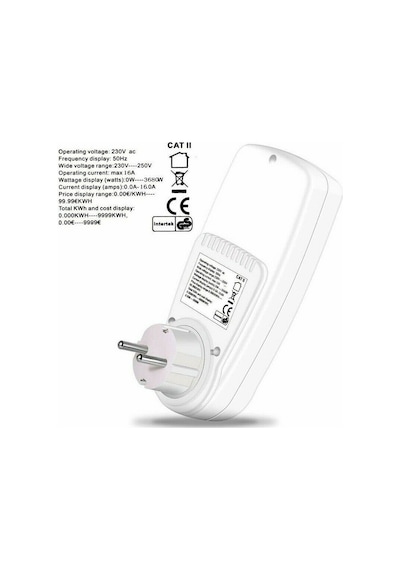 Wattmetre Enerji Tüketim Sarfiyat Ölçer Ölçüm Priz 230V-3680W-16A