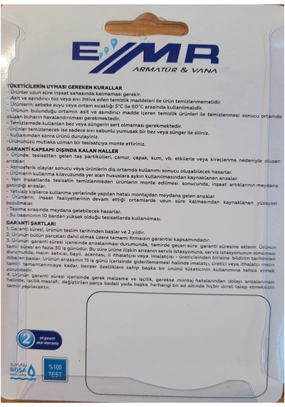 Emr Taharet Musluğu Rozetli Ara Musluk Paslanmaz Krom Tip-3 Mavi