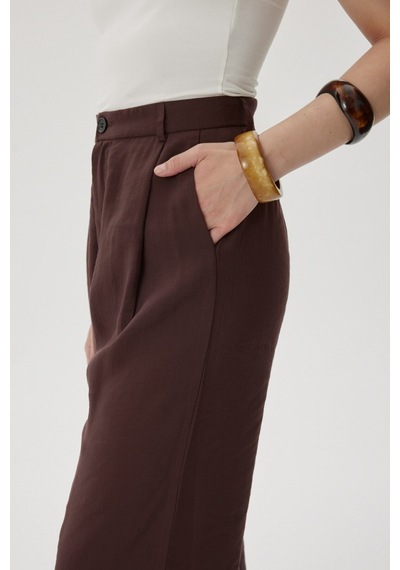 Buly Pile Detaylı Pantolon Kahverengi