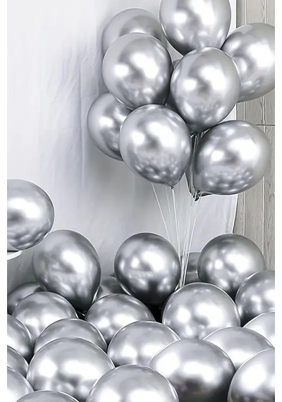 Beysüs Gümüş Krom Balon 7 Adet 12inç Gümüş