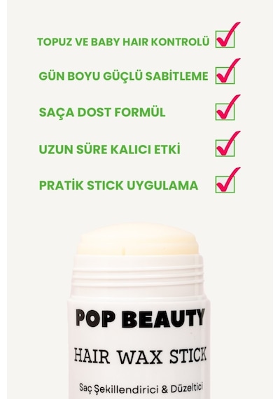 Pop Beauty Saç Şekillendirici Stick Wax 75 G