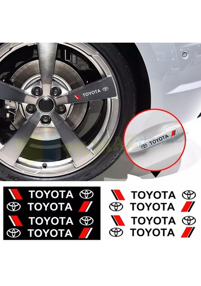 Toyota Logo Kapı Kolu Jant Ayna Oto Sticker Yapıştırma 4 Adet 13 Cm