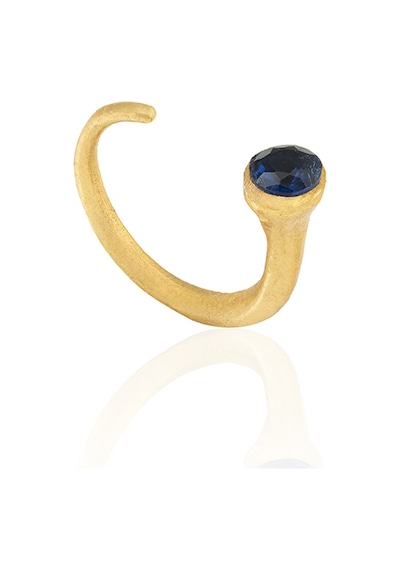 Kadir Jewellery 22 Ayar Altın Kaplama Zirkon Taşlı Ayarlanabilir Kadın Minimal Yüzük Siyah