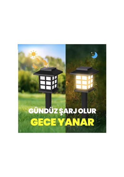 8 Adet Solar Bahçe Aydınlatma Lambası Su Geçirmez Dekoratif Çim Ve Yürüyüş Yolu Işığı Seti Karanlık Diğer
