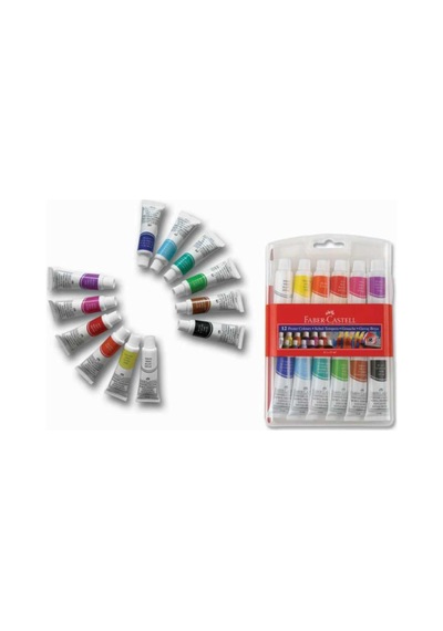 Faber Castell Tüp Guaj Boya 12 Renk Guaj Boya 12