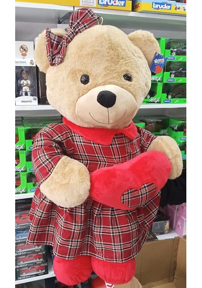 Halley Oyuncak Kıyafetli Peluş Ayı Uyku Arkadaşım 55 Cm Pelüş Çok Renkli