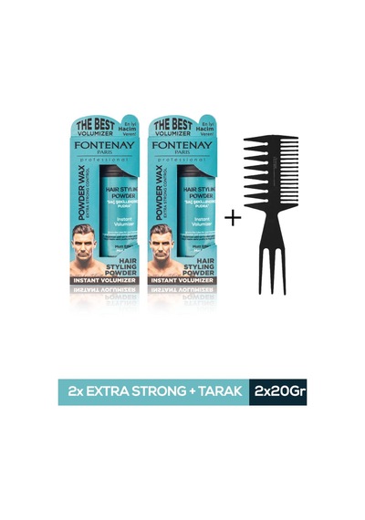 FONTENAY SAÇ ŞEKİLLENDİRİCİ PUDRA TOZ WAX MAT EFFECT MAVI 20GR X2 + ŞEKİL TARAĞI 3'LÜ SET
