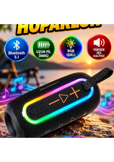 Taşınabilir Kablosuz Bluetooth Hoparlör Bluetooth 5.1 Teknolojili