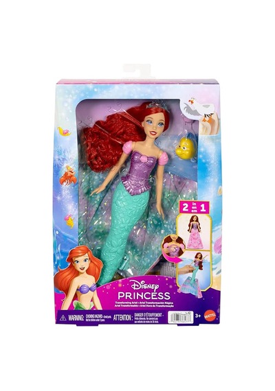 Mattel Disney Prensesi Ariel İnsandan Deniz Kızına Dönüşen Bebek