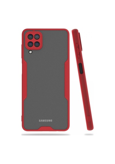 Samsung Galaxy  Uyumlu,  A22 Kılıf Platin Silikon - Kırmızı