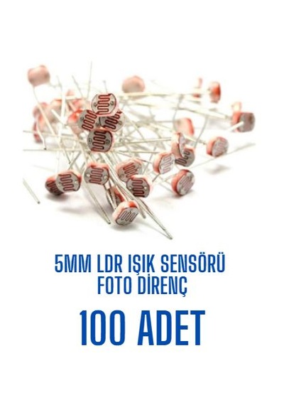 5mm Ldr Işık Sensörü Foto Direnç 100 Adet