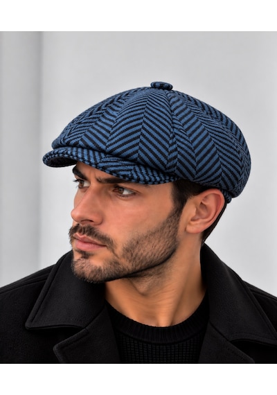 Aida Jewelss Modern Kasket Baretta Kışlık Şapka Peaky Blinders Şapka Açık Gri Melanj