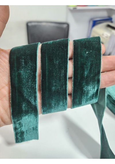 3cm Yılbası Yesili Kadıfe Kurdele Serıt
