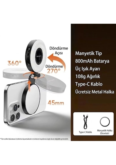 Herigo Hr-ph010 Aynalı Manyetik Selfie Işığı Telefon Standı