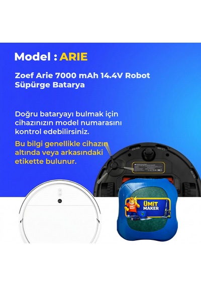 Zoef Arie 7000 Mah 14.4v Robot Süpürge Batarya