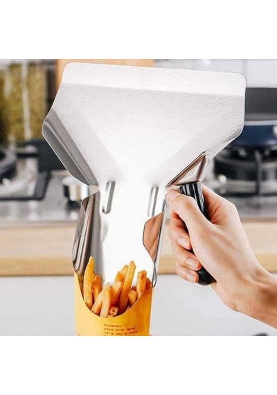 Paslanmaz Çelik Patates Küreği, Siyah Saplı, Restoran Ve Ev Kullanımı İçin Pratik Servis Küreği Çok Renkli