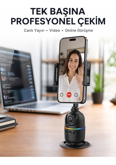 Canlı Yayın Ve Video Çekimleri İçin Otomatik Yüz Takipli Masaüstü Gimbal Yeni Nesil - Lisinya
